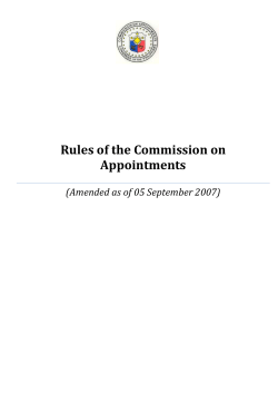 Rules of the Commission on Appointments