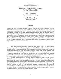 Planning a Good Writing Lesson: The SAFE Lesson Plan