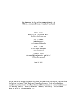 The Impact of the Great Migration on Mortality of African Americans