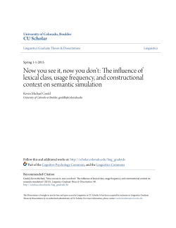 Now you see it, now you don`t: The influence of lexical