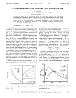 Characteristic Crossing Points in Specific Heat Curves of Correlated