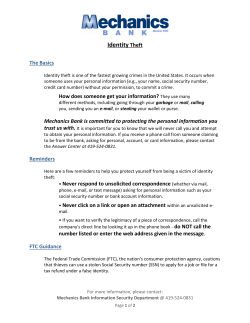 Identity Theft - Mechanics Bank
