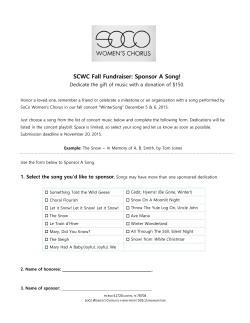 SCWC Fall Fundraiser: Sponsor A Song!