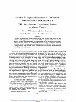Searches for Expbitable Biochemical Differences between Normal