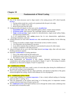 Chapter 10 Fundamentals of Metal Casting