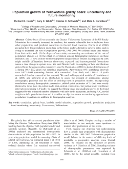 Population growth of Yellowstone grizzly bears: uncertainty and