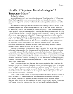 Heralds of Departure: Foreshadowing in &ldquo;A Temporary Matter&rdquo;