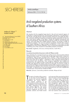 Arid rangeland production systems of Southern Africa