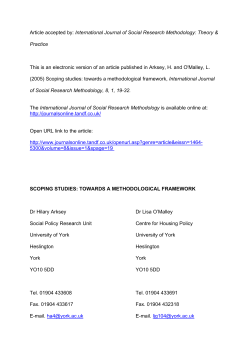 scoping studies: towards a methodological