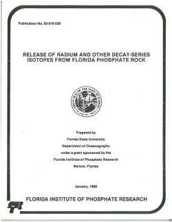 RELEASE OF RADIUM AND OTHER DECAY