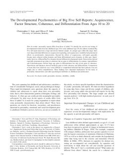 The Developmental Psychometrics of Big Five Self