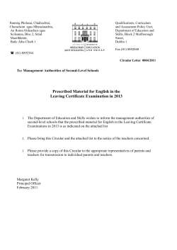 Prescribed Material for English in the Leaving