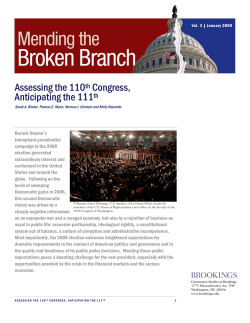 Assessing the 110th Congress, Anticipating the 111th