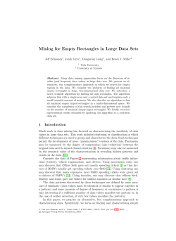 Mining for Empty Rectangles in Large Data Sets