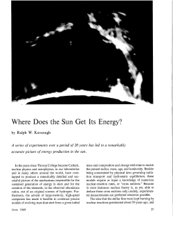Where Does the Sun Get Its Energy?