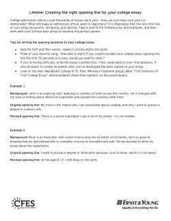 Lifeline: Creating the right opening line for your college essay