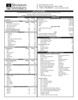 2016-17 fact sheet - Neumann University
