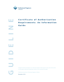Certificate of Authorization Requirements: An Information Guide