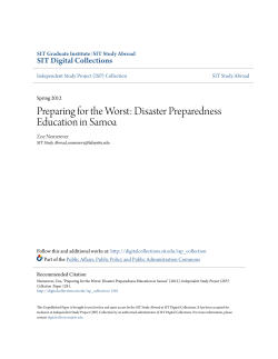 Preparing for the Worst: Disaster Preparedness Education in Samoa