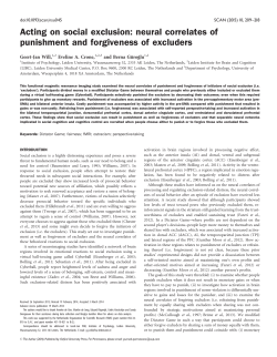 Acting on social exclusion: neural correlates of