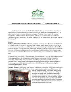 First Trimester Newsletter 2015-16