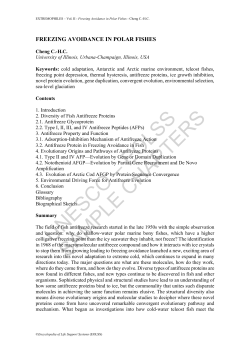 Freezing Avoidance in Polar Fishes