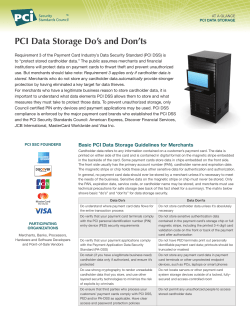 PCI Data Storage Do`s and Don`ts
