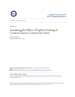 Examining the Effects of Explicit Teaching of Context Clues in