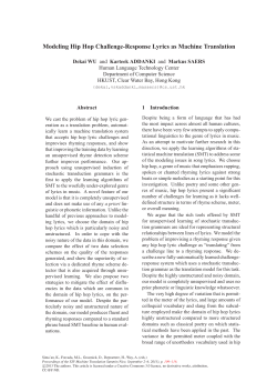 Modeling Hip Hop Challenge Response Lyrics as - EU