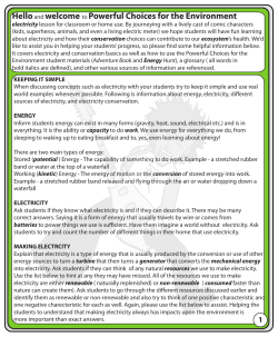 Energy Hunt Teacher`s Guide and Glossary