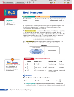 Real Numbers - Greenville Public School District