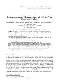 Environmental Impacts of Homam- a Case Study (at Sridevi Veda