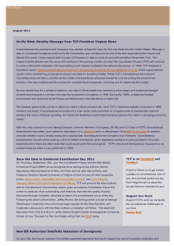 August 2011 - The Constitution Project