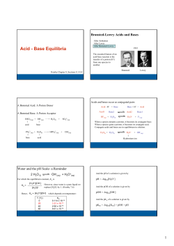 Acid - Base Equilibria
