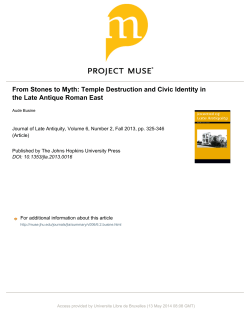 From Stones to Myth: Temple Destruction and Civic Identity in