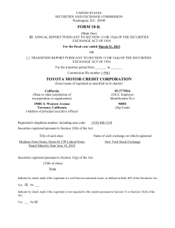 form 10-k toyota motor credit corporation