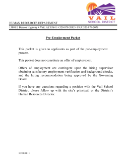 Pre-Employment Packet - Vail School District