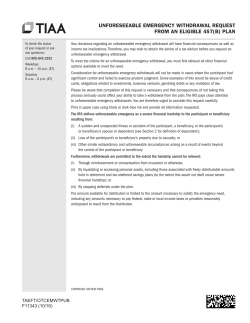 unforeseeable emergency withdrawal request