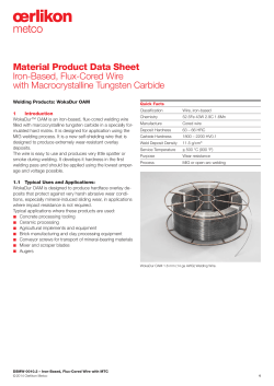 Iron-Based, Flux-Cored Wire with Macrocrystalline Tungsten Carbide