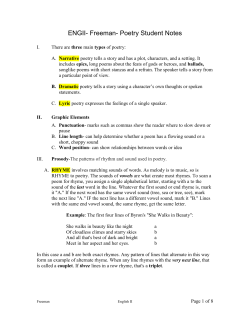 ENGII- Freeman- Poetry Student Notes