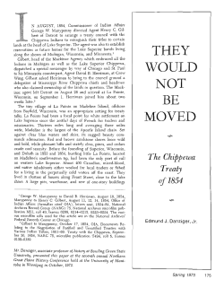 They would not be moved : the Chippewa treaty of 1854 / Edmund J