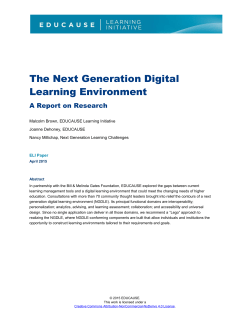 The Next Generation Digital Learning Environment: A Report on