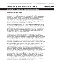 Geography and History Activity: The Schlieffen Plan
