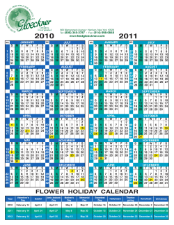 FlOwer HOliDAy CAleNDAr
