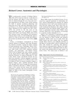 Richard Lower: Anatomist and Physiologist