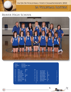 2A Volleyball Rosters 2A Vol Beaver High School