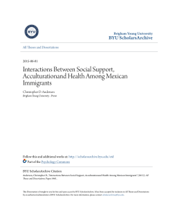 Interactions Between Social Support, Acculturationand Health