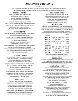 large party guidelines - Uncle Yu`s at the Vineyard