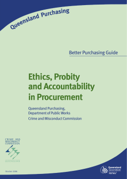 Procurement Guide Ethics Probity Accountability