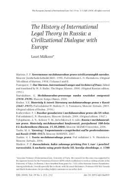 The History of International Legal Theory in Russia